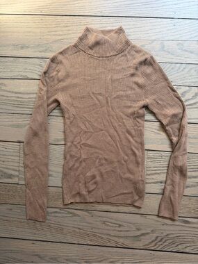 AYR Ribbed Cowl Neck Sweater – Camel